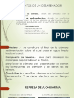 Elementos de Un Desarenador: Cámara de Sedimentación.-Donde Las Partículas