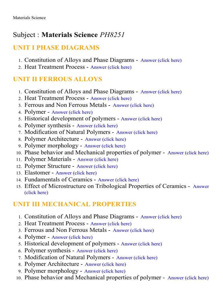Materials Science - Lecture Notes, Study Material and Important ...