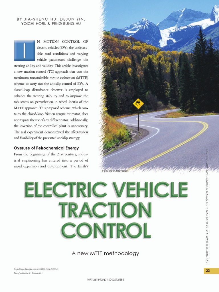Electric Vehicle Traction Control A New Mtte Methodology PDF