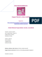 Főzéssel-Sütéssel Kapcsolatos Mondókák, Versek