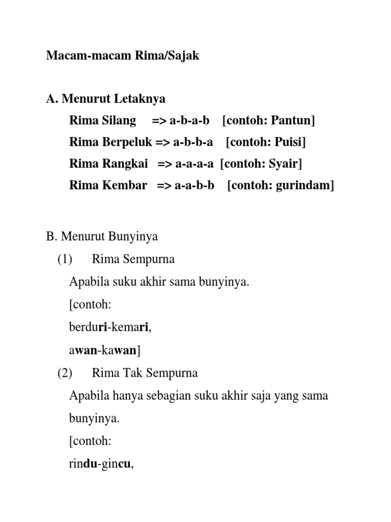 Macam Macam Rima | PDF