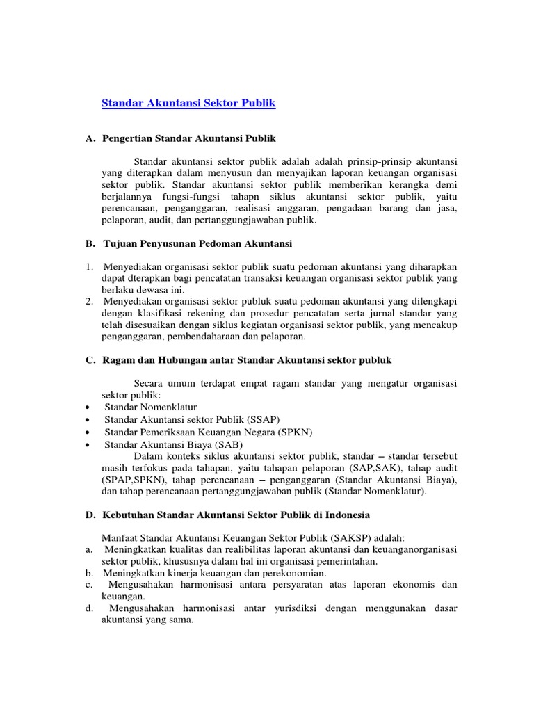 Standar Akuntansi Sektor Publik