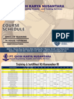 Training Schedule PT. Gigih Karya Nusantara