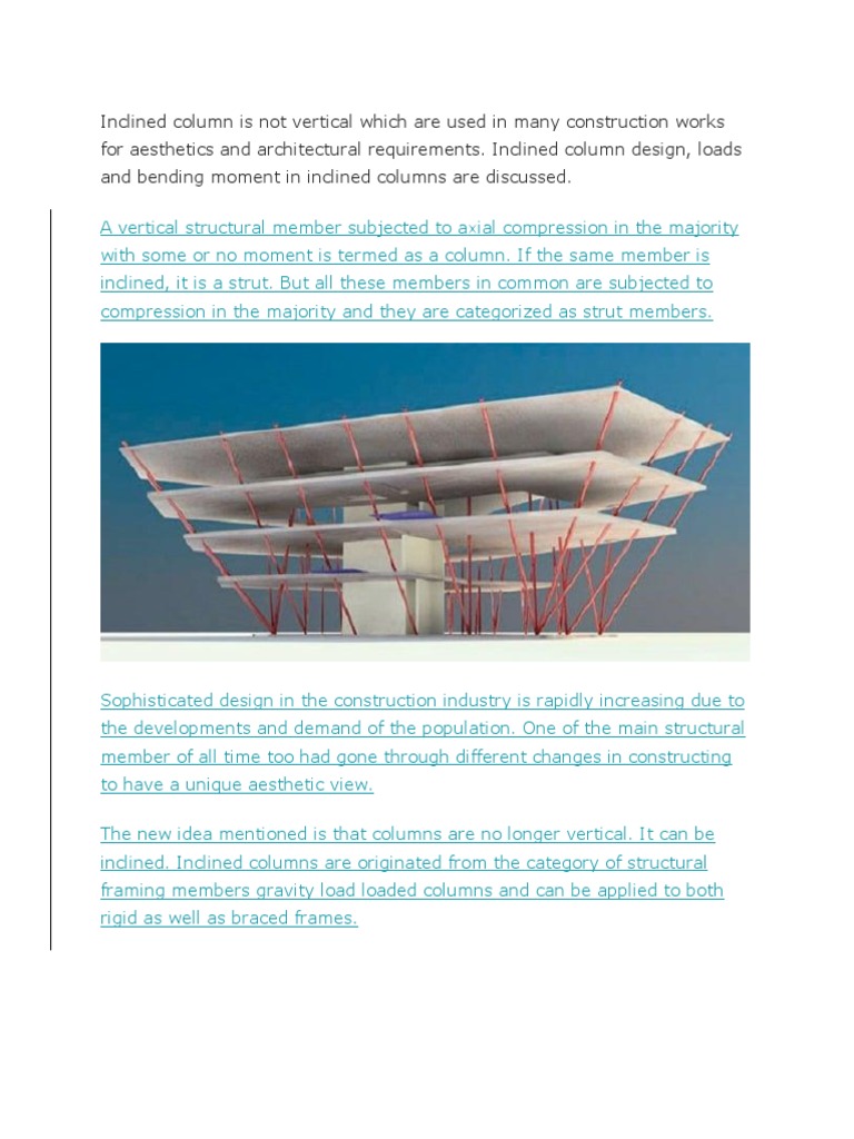 Inclined Column Beam (Structure) Column