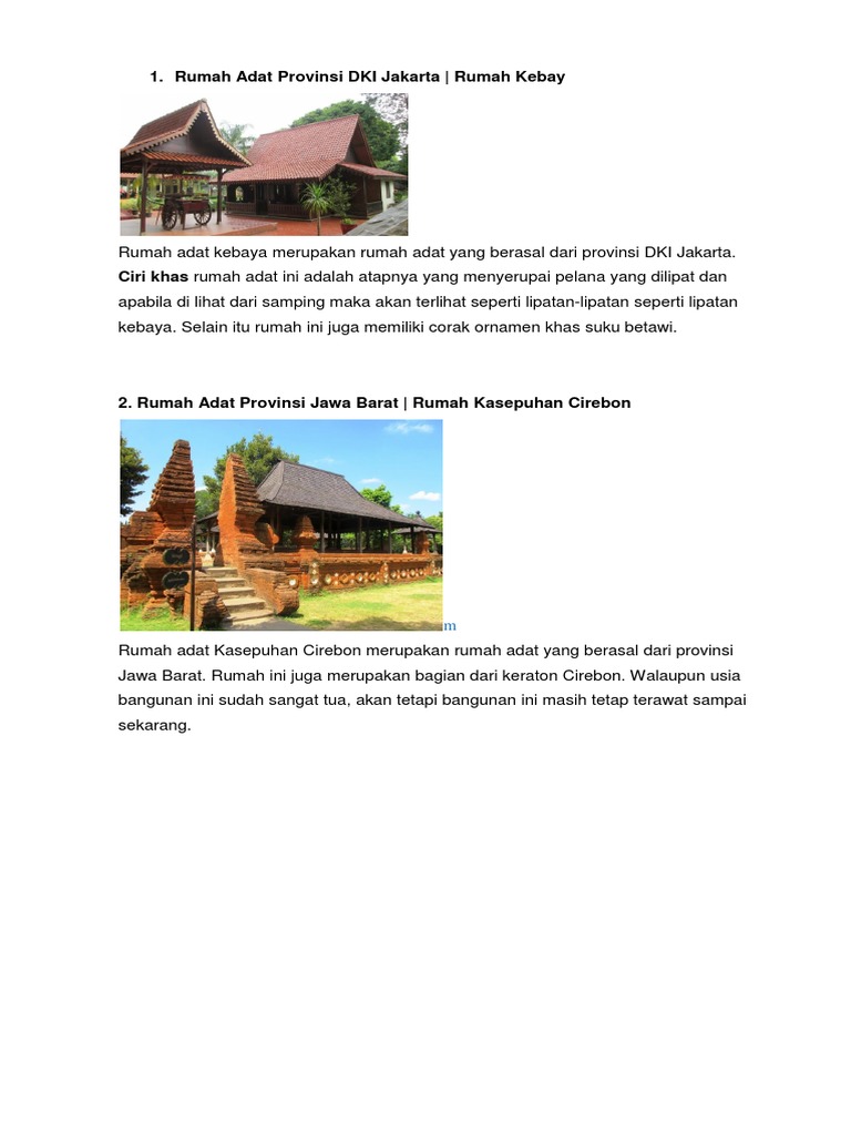 Bagian Bagian Rumah  Adat Jawa Barat Berbagai Bagian Penting