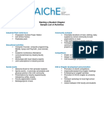 Aiche Student Chapter Sample Activities