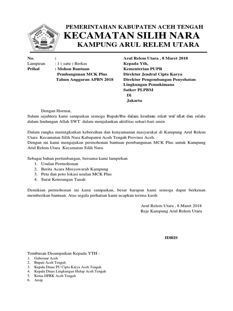 Contoh Proposal Mck Plus Anggaran Apbn