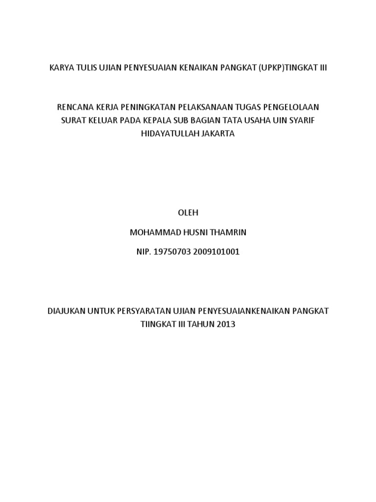 Download Contoh Karya Tulis Ujian Penyesuaian Kenaikan