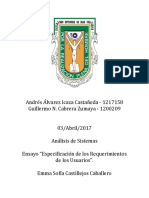 Ensayo Especificación de Los Requerimientos