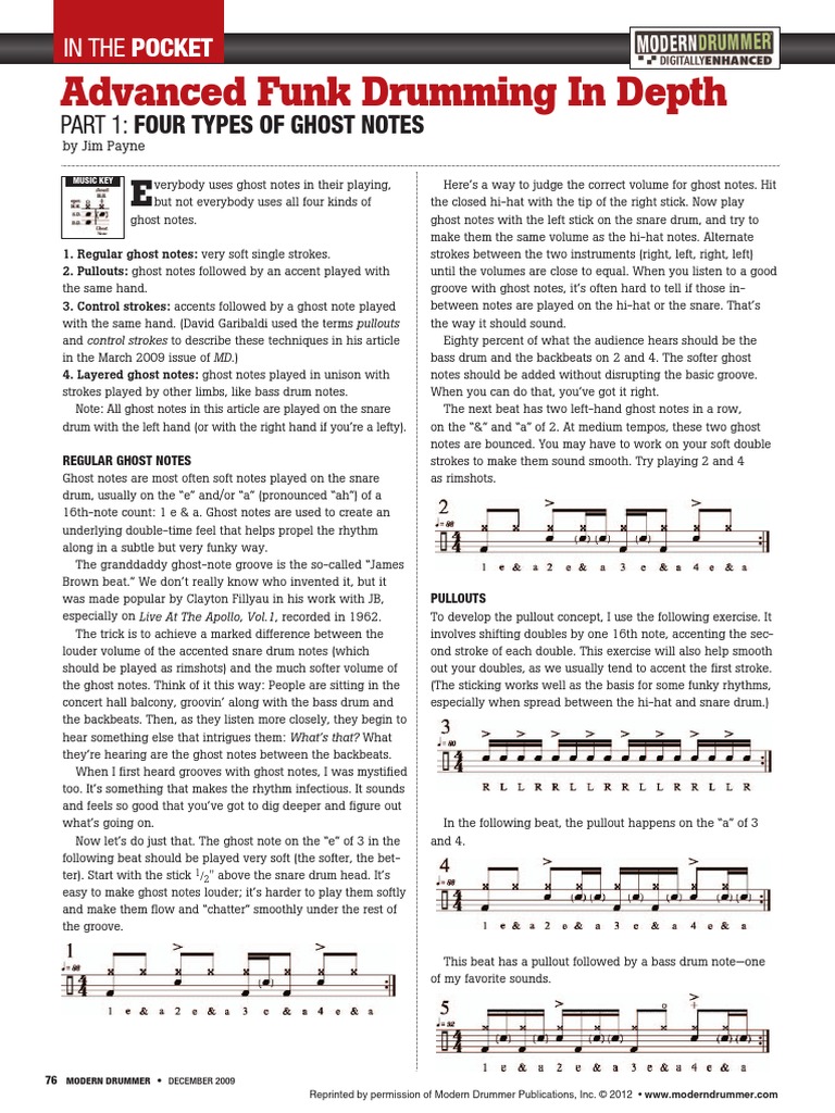 Advanced Funk Drumming in Depth | PDF | Drum Kit | Funk