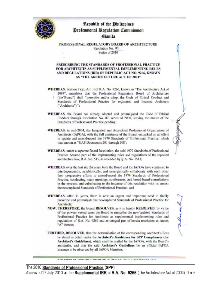 PRBoA Resolution No. 03 S 2010 | PDF