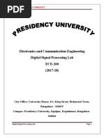 Dsp Lab Manual Final presidency university