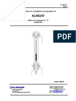 Klinger: Instructions For Installation and Operation of