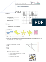 Isometrias - Ficha de trabalho com exercícios de reflexão, translação e rotação