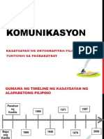 Komunikasyon: Kasaysayan NG Ortograpiyan Filipino Tuntunin Sa Pagbabaybay