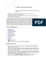 Problemáticas y Críticas A Las Ciencias de La Educación