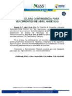 083-DIAN Declara Contingencia Para Vencimientos de Abril 10 de 2018