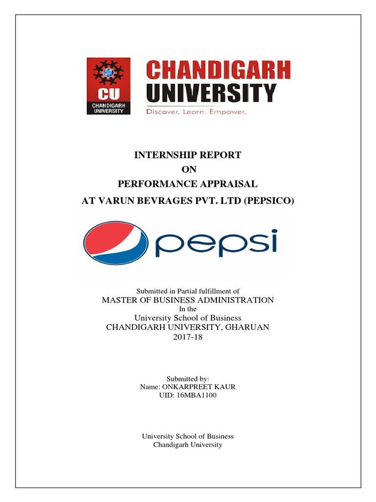 project report on varun beverages limited (pepsico) Pepsi Co