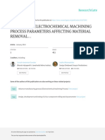 Analysis of Electrochemical Machining Process Parameters Affecting Material Removal..
