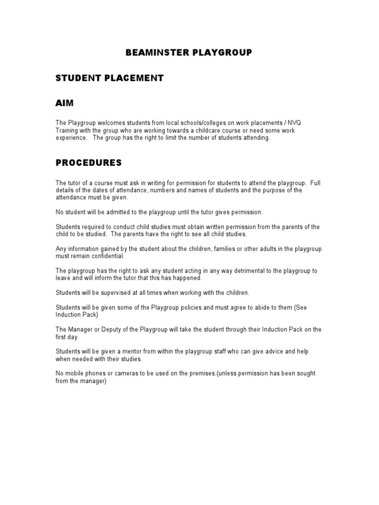 Student Placement Guidelines | PDF | Career & Growth