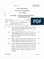 MCA (Revised) Term-End Examination June, 2013 Mcs-051: Advanced Internet Technologies