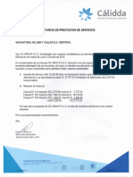 Constancia de Prestacion de Servicios: Gas Natural de Lima Y Callao S.A. Certifica