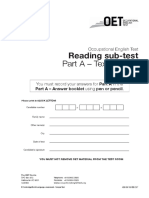 OET Reading Test 8 - Part A PDF