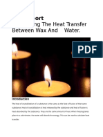 Calculating The Heat Transfer Between Wax and Water.: Lab Report