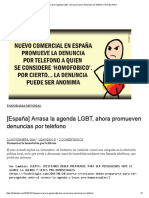 [España] Arrasa La Agenda LGBT, Ahora Promueven Denuncias Por Teléfono  FIN DEL SIGLO
