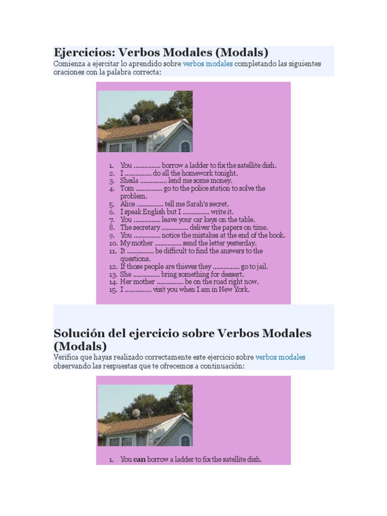 Ejercicios de Verbos Modales en Inglés | PDF | Adjective | Radio
