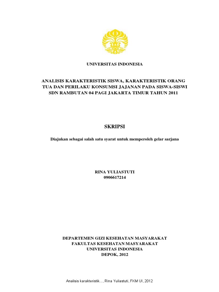 Contoh Skripsi Jajanan