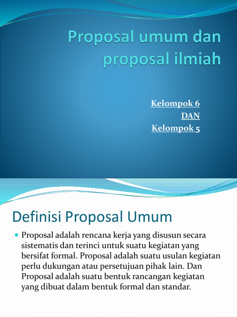 Perbedaan Dan Persamaan Proposal Umum Dan Proposal Ilmiah