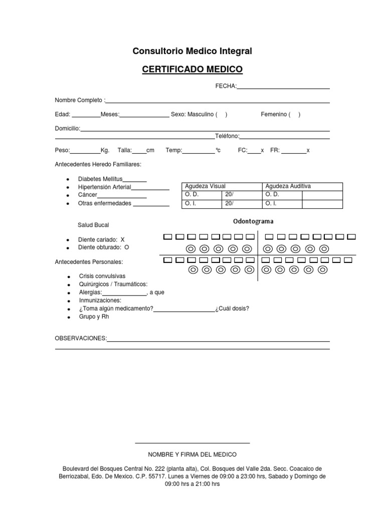 Certificado Medico