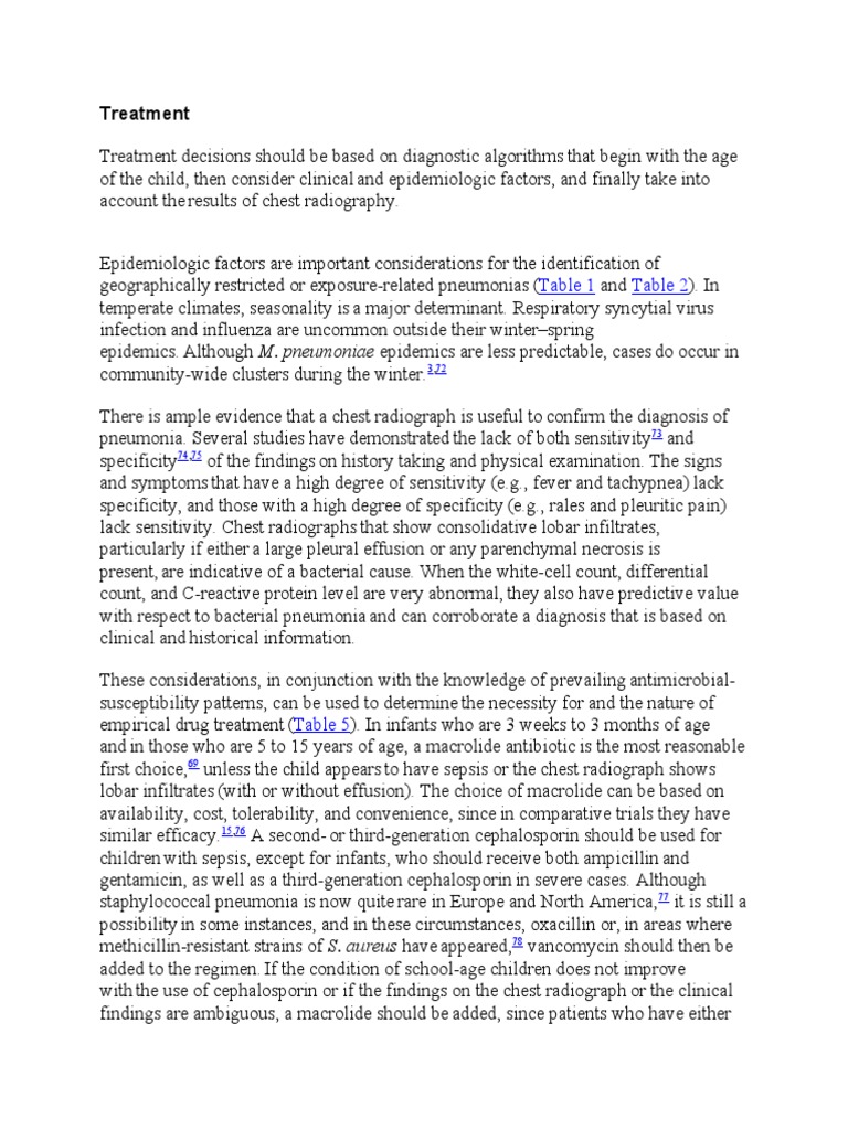 Guidelines for Diagnosing and Treating Pediatric Pneumonia Based on