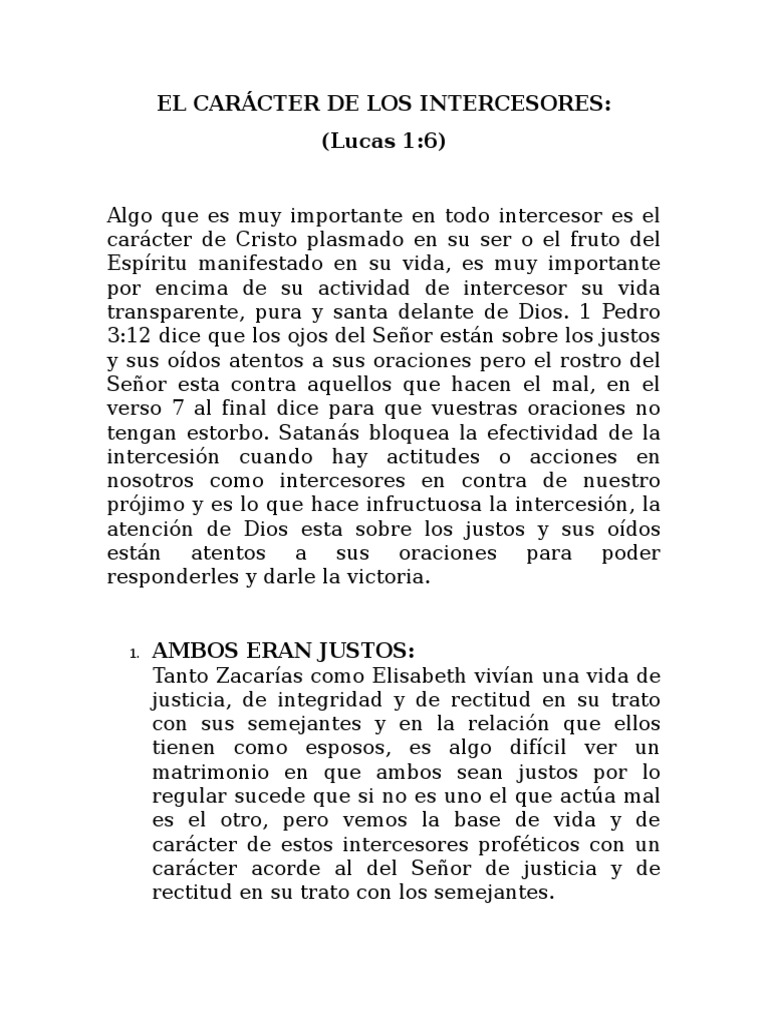 Características del Intercesor Cristiano | PDF | Cristo (título) | Vida
