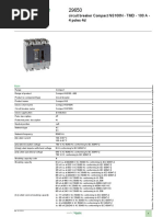 Product Data Sheet: Circuit Breaker Compact NS100N - TMD - 100 A - 4 Poles 4d