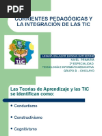 Corrientes Pedagógicas y La Integración de Las TIC