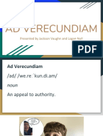 Ad Verecundiam: Presented by Jackson Vaughn and Logan Null