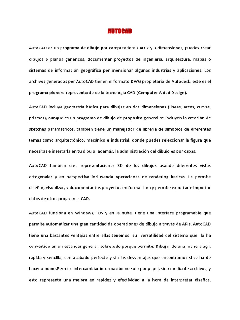 Auto Cad | PDF | Dibujo | Cad automático