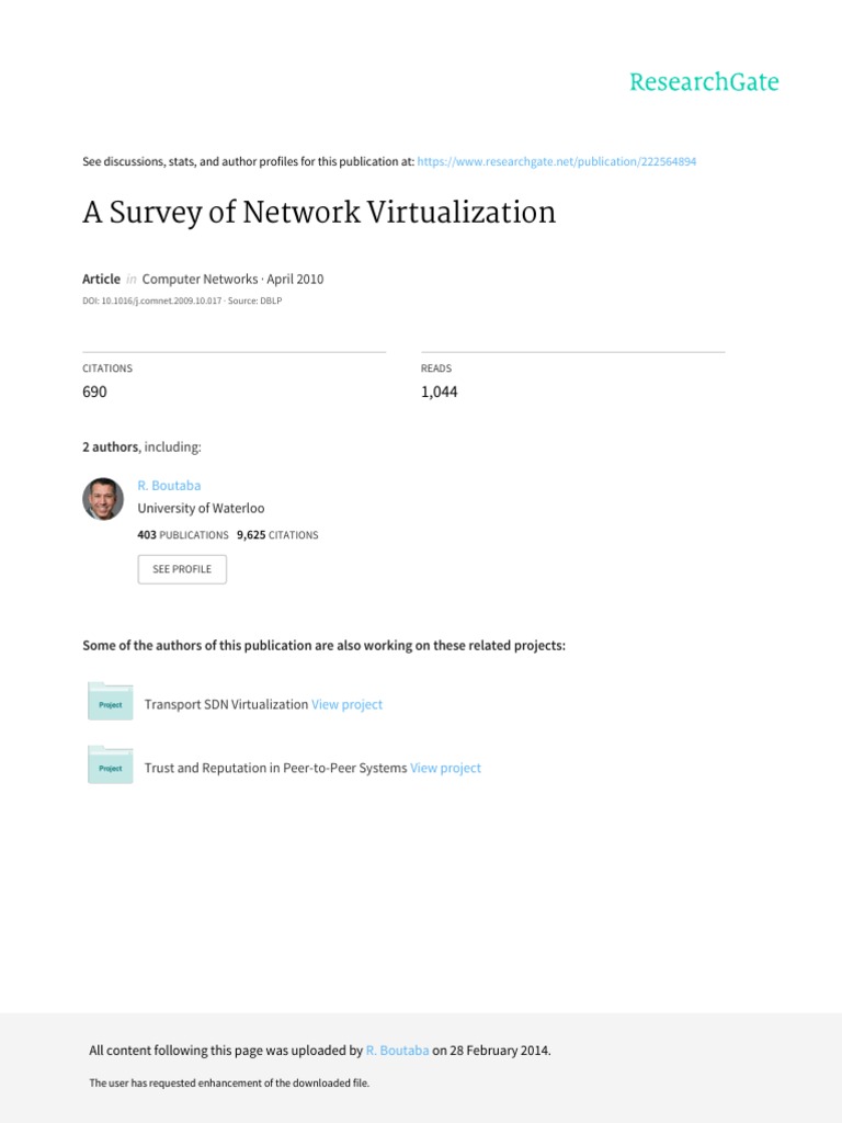 Network Virtualization Survey Insights | PDF | Virtual Private Network ...