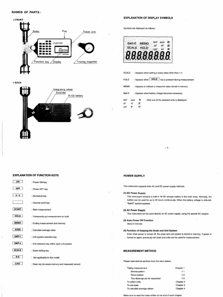 Placom Planimeter Manual | PDF