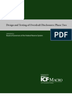 Design and Testing of Overdraft Disclosures: Phase Two