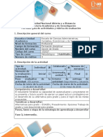 Guía de Actividades y Rúbrica de Evaluación