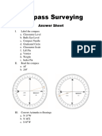 Compass Surveying: Answer Sheet