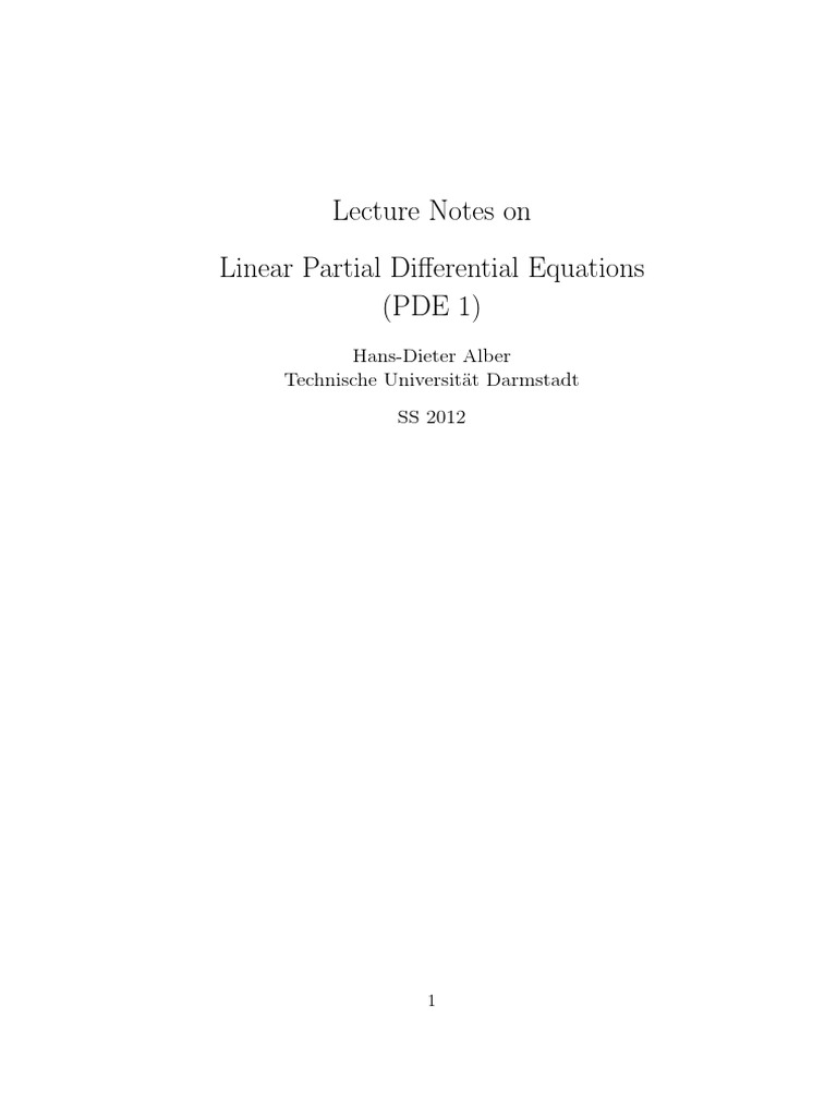 Linear Partial Differential Equations Lecture | PDF | Green's Function ...