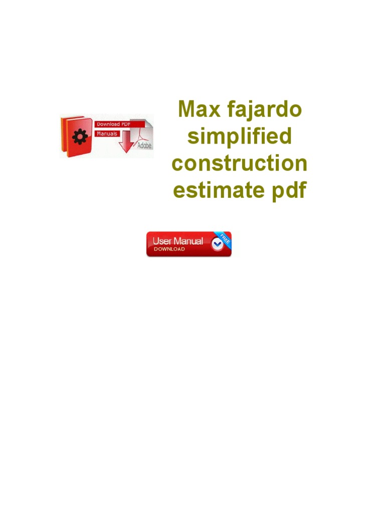 Max Fajardo Simplified Construction Estimate PDF Portable Document