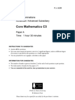 Core Mathematics C3: GCE Examinations Advanced / Advanced Subsidiary
