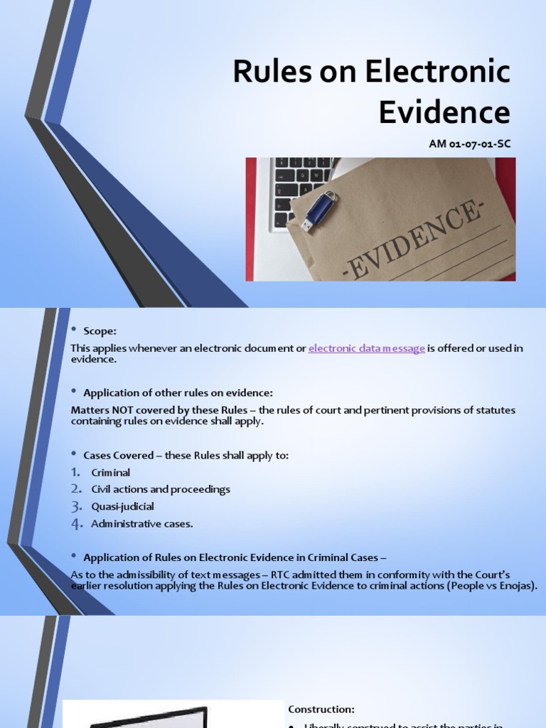 presentation of electronic evidence in court