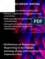 Intelligence Report Writing