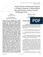 Effectiveness of Audio Drama On Menstrual Hygiene and Management of Minor Ailments of Menstruation Upon Knowledge and Practice Among Visually Challenged Girls